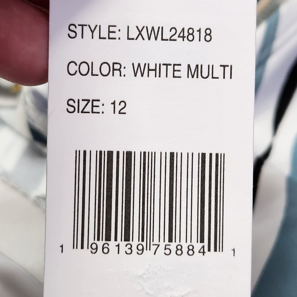 Beyond Control Size 12 Printed‎ One-Shoulder One Piece Swimsuit White Multi New - Picture 4 of 9